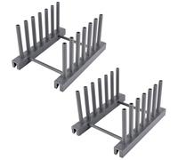 Lot de 2 supports pour couvercles de casseroles et assiettes, en ABS, organiseur de couvercles et casseroles, égouttoir pour placard, gris