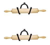 Lot de 2 supports pour rouleau à pâtisserie - Support mural pour bouteilles - Matériel inclus - Décoration d'intérieur rustique - Décoration murale coloniale