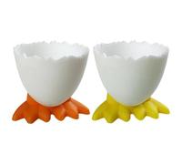 Lot de 2 supports pour œufs de Pâques - Motif pieds de poule - Lavable - En forme de pieds de canard - Coquetiers durs et doux pour la décoration de la maison et de la cuisine