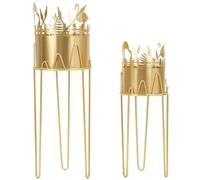 Lot de 2 supports pour vases Flamingo 27 x 79 x 27 cm, métal doré