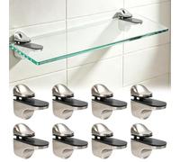 Lot de 2 supports réglables en métal pour étagère en verre avec vis Style 1 | Support d'étagère en verre, support mural, réglable pour étagères 5,5 x 5 cm