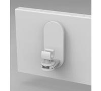 Lot de 2 supports sans perçage barre de vitrage Petite fenetre, 10 mm blanc mat Blanc G