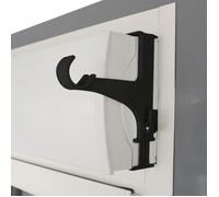 Lot de 2 Supports - Sans Perçage - Pour Tringle à Rideaux ø20-28mm - Pour Coffre de Volet Roulant Hauteur 14-24 cm - Noir