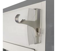 Lot de 2 Supports - sans Perçage sans Adhésifs -pour Tringle à Rideaux ø20-28mm - Fixation Tension sur Coffre de Volet Roulant Hauteur 14-24 cm Colori Givre - Qualité française