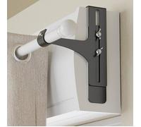 Lot de 2 supports tringle à rideaux sans perçage - fixation adhésive métallique pour coffre de volet roulant Ø20-28 mm 5 kg