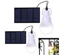Lot de 2 Suspendues Lampe Solaire Extérieur et Intérieur, Lampes Solaires Ampoules avec 3,5M de Câble, LED Lanterne Solaire pour Jardin Balcon Terrasse Garage Cour