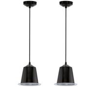 Lot de 2 suspensions LED pour salon, couloir et plafond, noir GU10