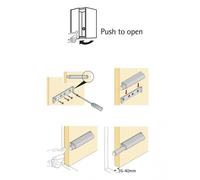 Lot de 2 système d?ouverture plastique brut HETTICH, l.60 mm