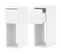 Lot De 2 Table de chevet Ă©troite - 20 CM 1 Tiroir - Mirabilesse - Table De Nuit - Meuble de Rangement - 20cmx30cmx55cm Blanc