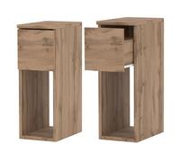 Lot De 2 Table de chevet Ă©troite - 20 CM 1 Tiroir - Mirabilesse - Table De Nuit - Meuble de Rangement - 20x30x55 Chêne Wotan