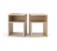 Lot De 2 Table de Chevet - Mirabilesse - Table de nuit - Chêne Sonoma - 32x41x30