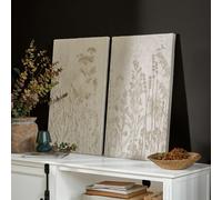 Lot de 2 tableaux Almahara blanc/crème H/L/P env. 74.5/45.5/4 cm