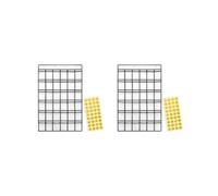 Lot de 2 tableaux de poche pour salle de classe à suspendre au mur avec 36 poches - Organiseur de poche durable - Blanc