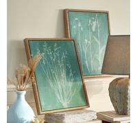 Lot de 2 tableaux Delviane bleu/vert H/L/P env. 44.5/36/3.5 cm