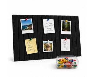 Lot de 2 tableaux en feutre Relaxdays, rectangles autocollants, noir | Bureau et maison, feutre, 30 x 40 cm, panneau en feutre avec punaises