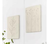 Lot de 2 tableaux Maevara crème H/L/P env. 46/32/2.5 cm