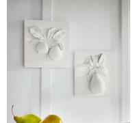 Lot de 2 tableaux Mirabellas blanc H/L/P env. 31/31/10 cm