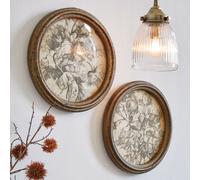 Lot de 2 tableaux Phaurette or vieilli P/Ø env. 2.5/30 cm