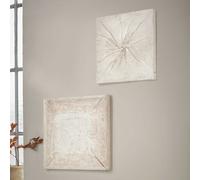 Lot de 2 tableaux Whittfield crème H/L/P env. 50/50/5 cm