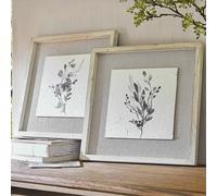 Lot de 2 tableaux Ylivane blanc H/L env. 40/40 cm