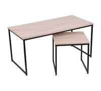 Lot de 2 tables basses Colorado en MDF et Métal - Marron et Noir