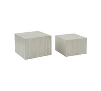 sweeek - Lot de 2 Tables Basses Effet marbre Blanc cassé Paros. L 58 x l 58 x H 40cm / L 50 x l 50 x H 33cm