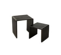 Paris prix Lot de 2 tables basses teck - Noir