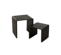 Paris prix Lot de 2 tables basses teck - Noir