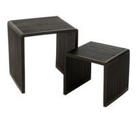 Paris prix Lot de 2 tables basses teck - Noir