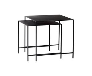 Lot de 2 tables basses en métal noir Duo