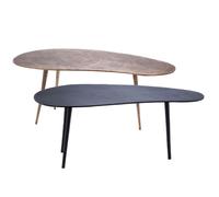 Lot de 2 tables basses galet en aluminium L105 cm Octavie - Amadeus
