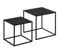 HOMCOM Lot de 2 Tables Basses gigognes, Lot de 2 Tables gigognes de Salon, modulables, en Acier, Style Industriel, Noir Mat