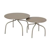 Lot de 2 tables basses gigognes de jardin taupe Venise - Oviala