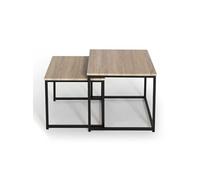IDMarket Lot de 2 tables basses gigognes DETROIT 40/45 design industriel
