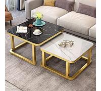 Lot de 2 tables basses gigognes élégantes en verre trempé et acier pour salon et bureau, meubles d'appoint élégants pour décoration d'intérieur