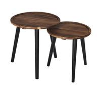Lot de 2 Tables Basses Gigognes "Galet" 39cm Marron