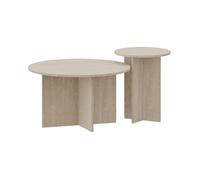 Lot de 2 tables basses gigognes Verummetka travertin