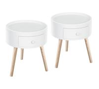 Lot de 2 tables basses - HOMCOM - Bois - 38x38x45cm - Blanc
