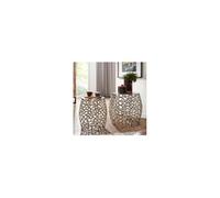 Table d'appoint gigogne WOHNLING - Lot de 2 - Métal argenté - Style moderne