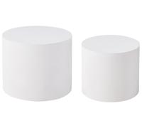 Beliani Lot de 2 Tables Basses Rondes Design Traditionnel MDF Blanc Manti