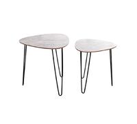 HAKU Lot de 2 tables d'appoint Lamy - Aspect béton noir MDF et métal - L40/48 x H43/48 x P40/48 cm
