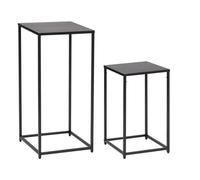 Atmosphera Tables à café Gota métal noir H 74 cm - Lot de 2