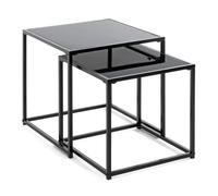 Lot de 2 Tables d'Appoint Cromano 40cm Noir