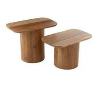 Lot de 2 Tables d'Appoint en Bois "Glenda" 60cm Naturel Marron