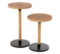 Paris Prix Lot de 2 tables d'appoint Ron rondes en bois 61 cm Naturel