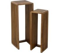 Lot de 2 sellettes 75 et 88 cm en teck recyclé marron - RENTY