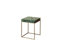 Lot de 2 tables d'appoint en céramique bleu, gigognes, compactes - Chehoma, Praia - 41x41x50 cm