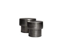 Lot de 2 tables d'appoint en métal noir, gigognes - Chehoma, Drum - 57x57x45 cm