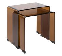 ATMOSPHERA CREATEUR D'INTERIEUR - Lot de 2 tables basses empilables rectangulaires Lenia couleur ambre