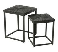 Paris prix lot de 2 tables d'appoint gigognes - Noir